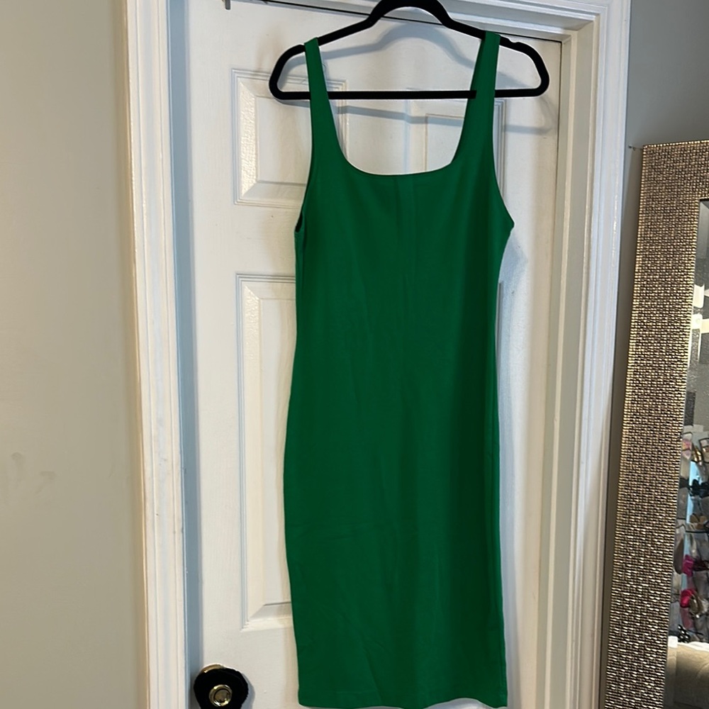 Zara Emerald Green Sleeveless Midi Dress